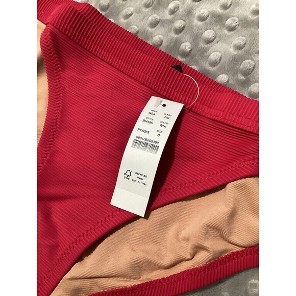 J. Crew Dark Pink Textured Ribbed Bikini Swim Bottom S - Picture 3 of 6